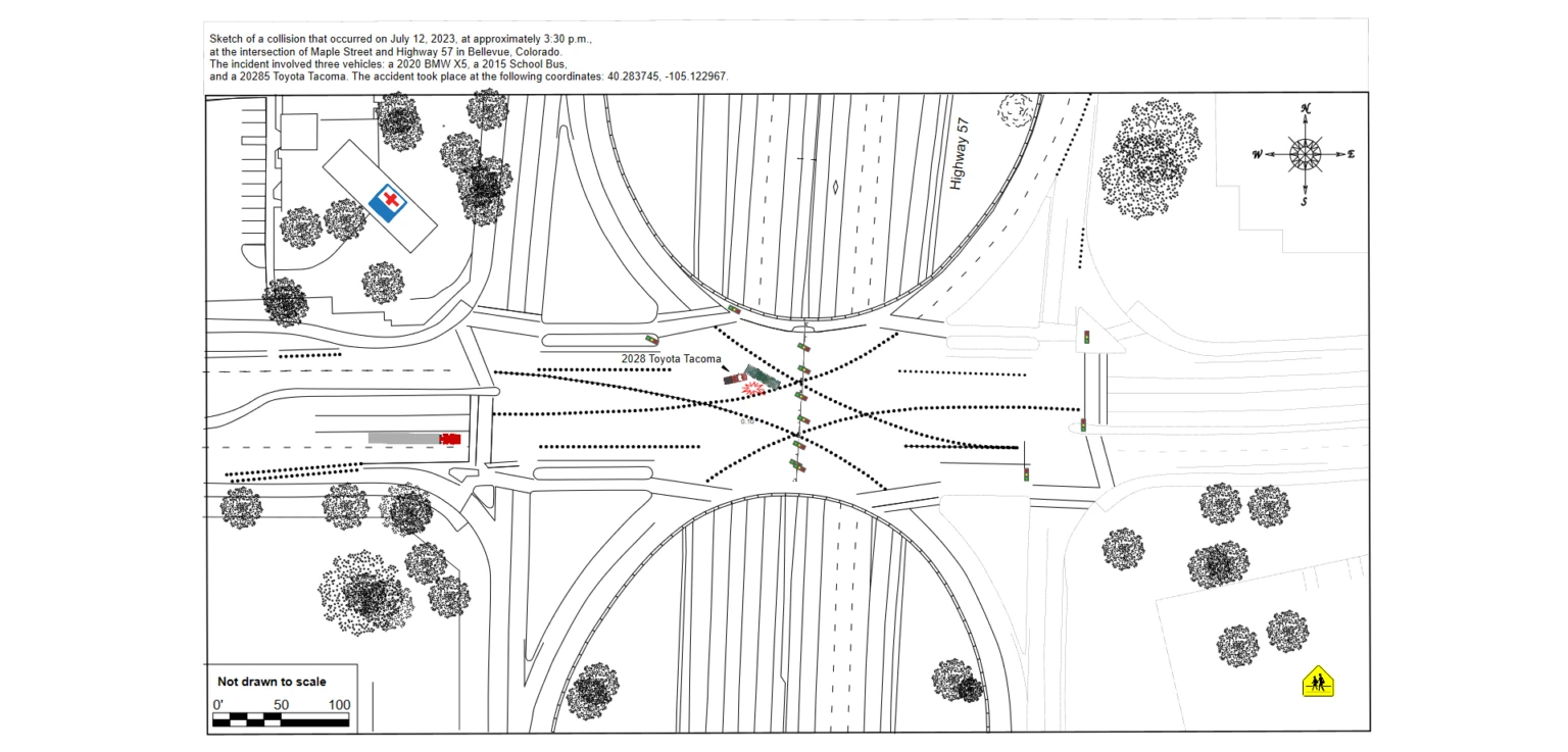 Post accident scene mapping