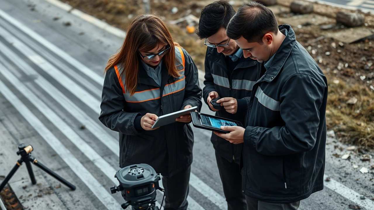 Post accident scene mapping