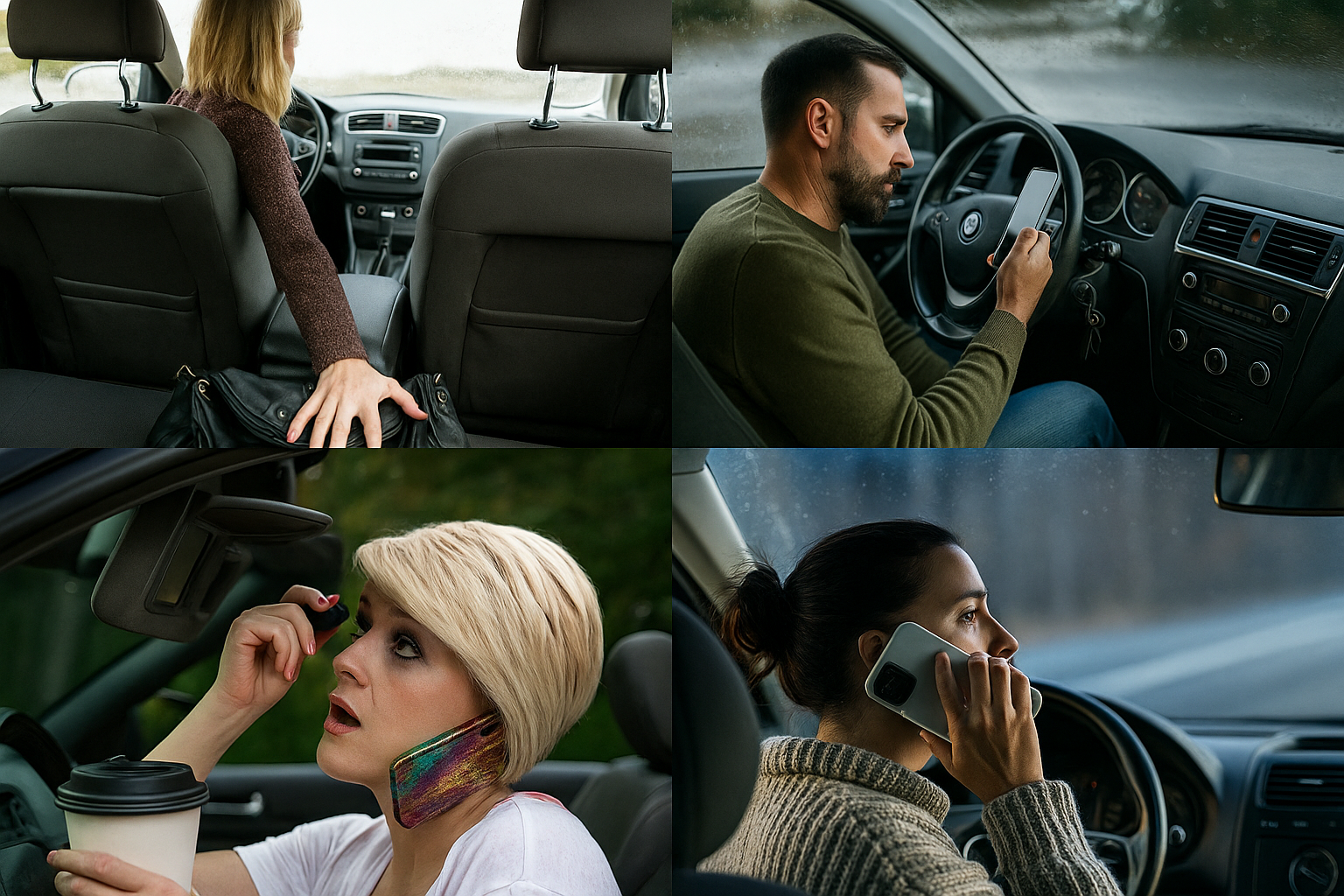 Driver distracted at wheel